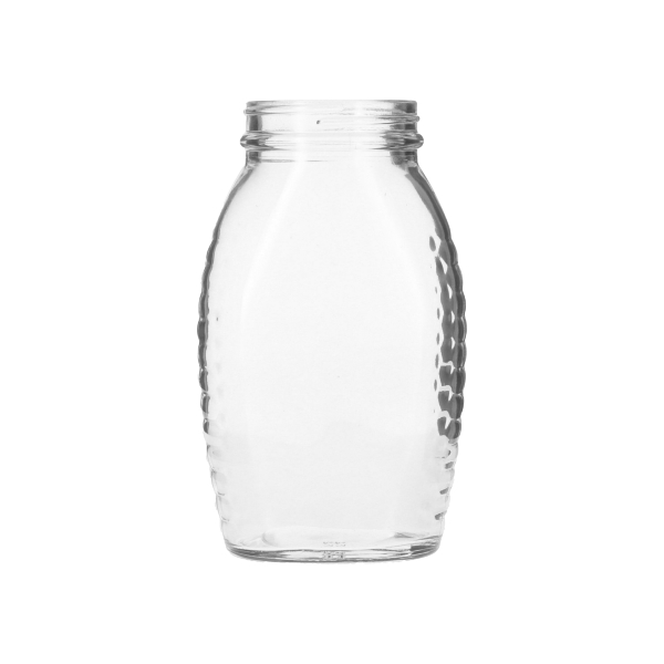 11.5OZ (1LB) FLINT GLASS WIDE-MOUTH HONEY JAR OBLONG - 58-405 NECK