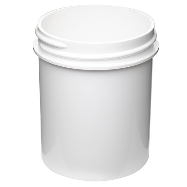 4OZ WHITE PP STRAIGHT SIDED ROUND - 58-400 NECK