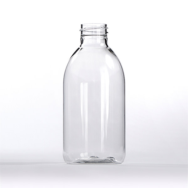 250ML CLEAR RETRO ROUND PET PLASTIC BOTTLE - 28-410 NECK