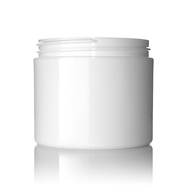  4OZ WHITE PP/PP STRAIGHT BASE DOUBLE WALL JAR ROUND - 70-400 NECK