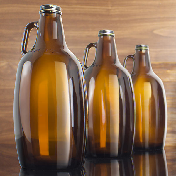 64OZ AMBER GLASS SIERRA GROWLER ROUND - 38-405 NECK-detail image