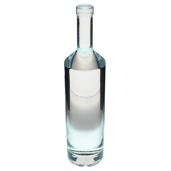 750ML FLINT GLASS IDAHO SPIRITS BOTTLE  BAR TOP ROUND - 18.5MM NECK