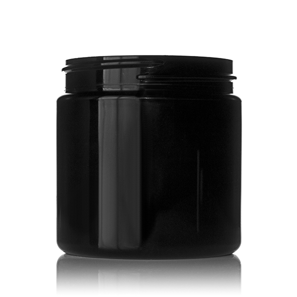 4OZ BLACK PET WIDE MOUTH JAR - 58-400 NECK