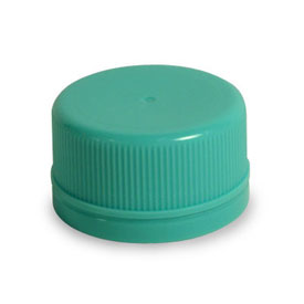 33MM TEAL RIB SIDE MATTE TOP PLASTIC TAMPER EVIDENT LOCK BAND CAP