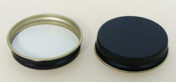 38-400 NATURAL THREADS, KNURLS, & CURL TIN-PLATE STEEL METAL CONTINUOUS THREAD (CT) CAP WITH PULPVINYL LINER
