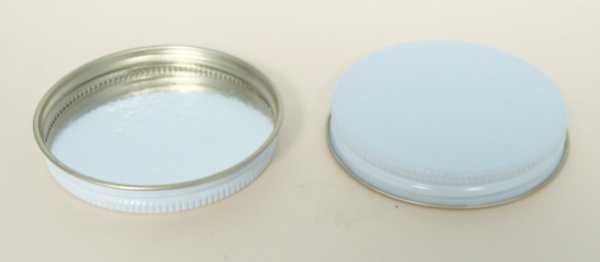 38-400 CLEAR THREADS, KNURLS, & CURL TIN-PLATE STEEL METAL CONTINUOUS THREAD (CT) CAP WITH PULP ALUMINUM LINER