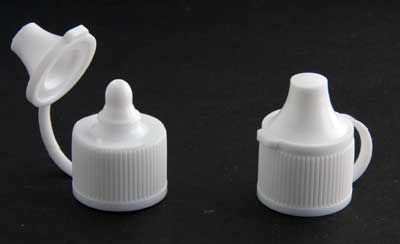 15-410 WHITE RIB SIDE STRAP CAP / HINGED CLOSURE (0.031" ORIFICE)