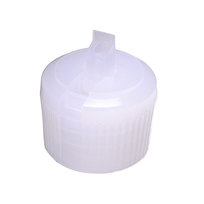 28- 410 NATURAL RIB SIDE SPOUT TOP DISPENSING CAP - 3.0MM ORIFICE