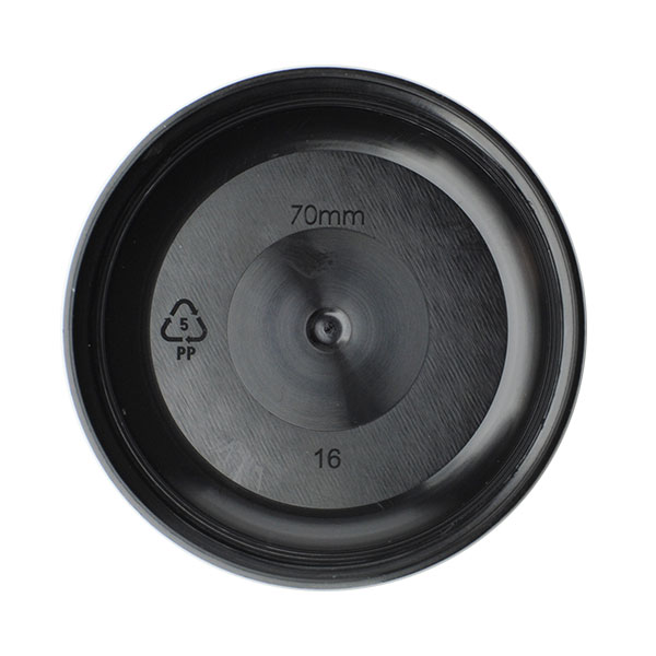 70-400 BLACK SMOOTH SIDE SMOOTH TOP PLASTIC CT DOME STYLE CAP-detail image