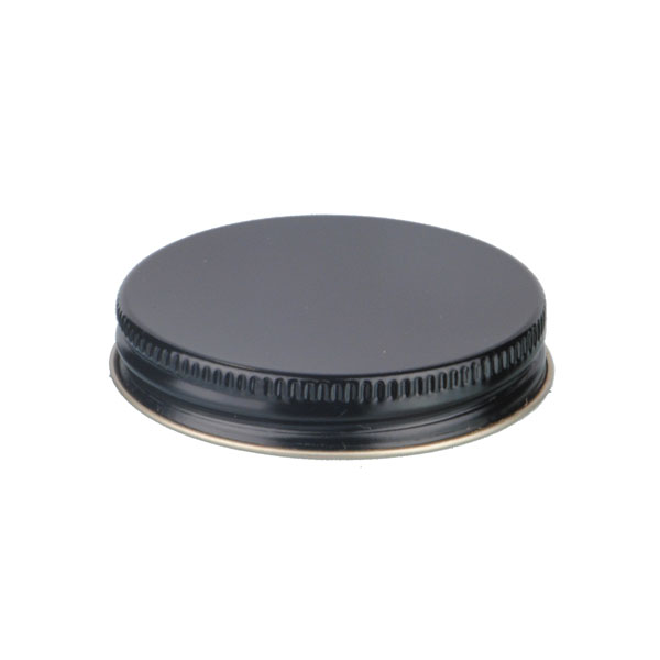 58-400 BLACK THREADS AND KNURLED EDGE TIN PLATE METAL SCREW CAP - F217 LINER