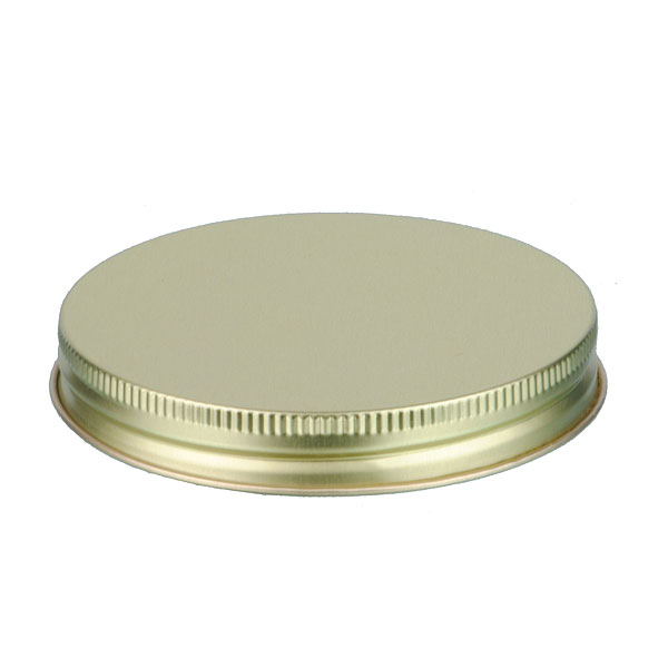 89-400 GOLD THREADS AND KNURLED EDGE TIN PLATE METAL SCREW CAP - PULP AND VINYL LINER