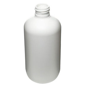 8OZ WHITE BOSTON ROUND HDPE PLASTIC BOTTLE - 24-410