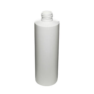 8OZ WHITE CYLINDER ROUND HDPE PLASTIC BOTTLE - 24-410