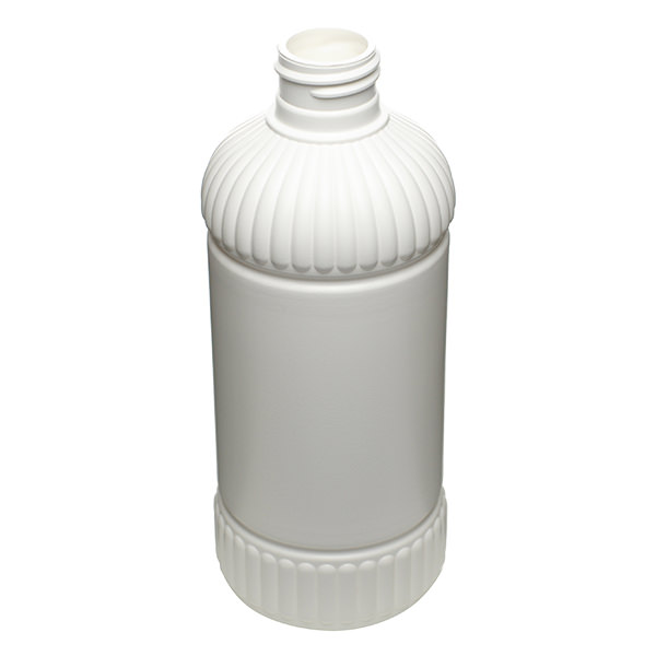 9OZ WHITE RIBBED SHOULDER HDPE PLASTIC BOTTLE - 24-410
