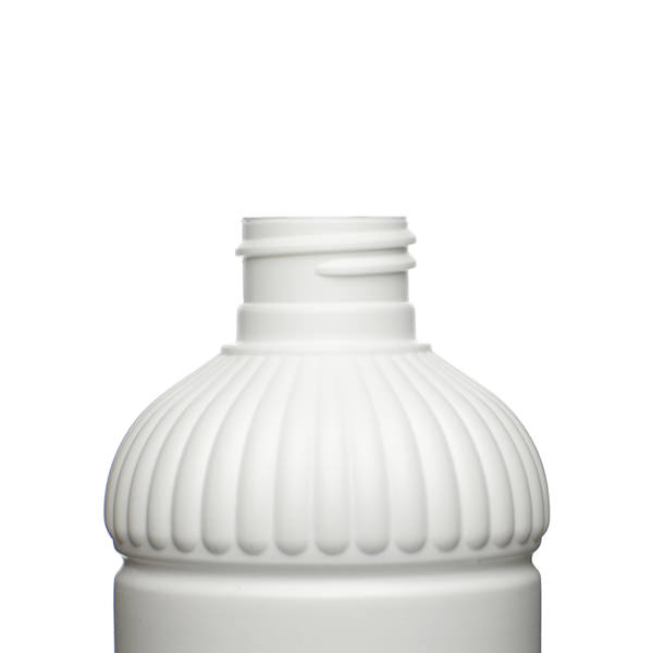 9OZ WHITE RIBBED SHOULDER HDPE PLASTIC BOTTLE - 24-410-detail image