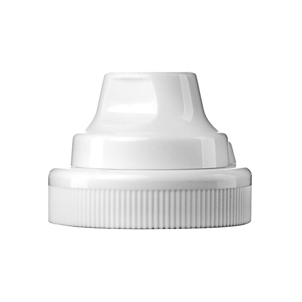 38-400 WHITE PP RIB SIDE CONDIMENT SNAP TOP CAP WITH 4.75MM ORIFICE